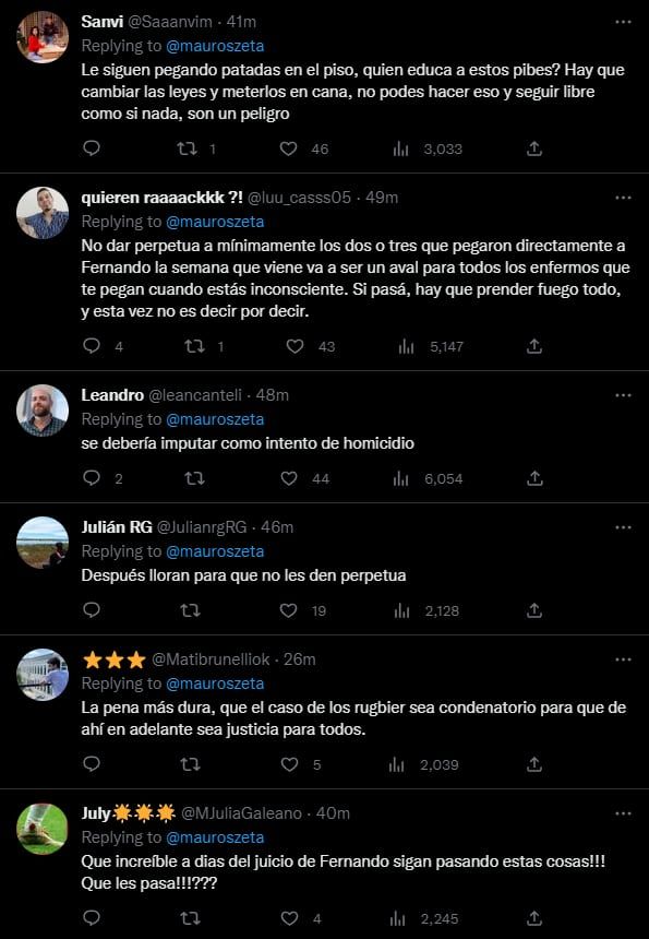 Comentarios sobre la pelea en Bahía Blanca. Foto: Twitter/@mauroszeta