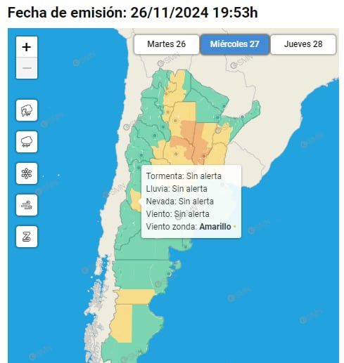 Alerta por Zonda del SMN