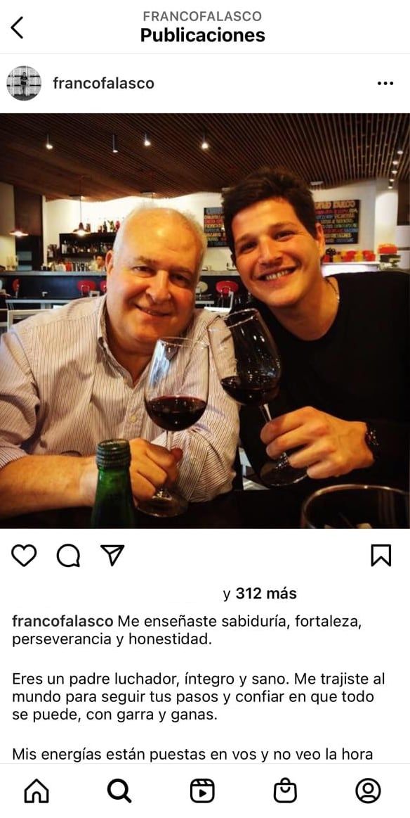 Hace algunos días su hijo le había deseado en redes una pronta recuperación. - Captura de pantalla