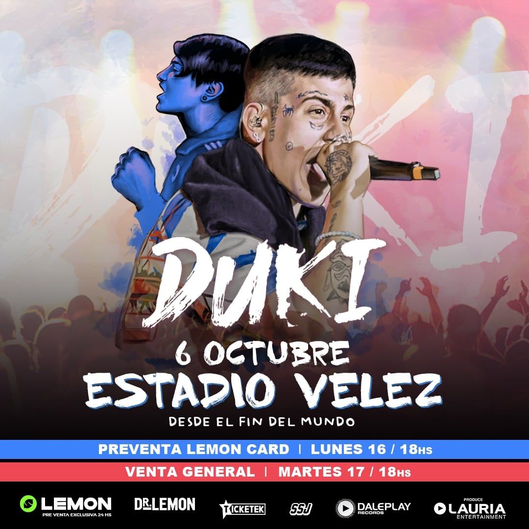 Duki en Vélez 2022: dónde comprar entradas, precios y fecha del show