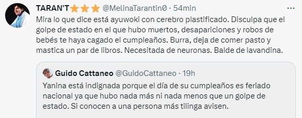 Algunas de las críticas a Yanina Latorre en redes. Foto: captura de pantalla / Twitter.