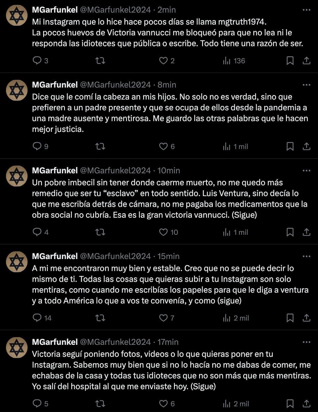 La acusación de Matías Garfunkel a Victoria Vanucci