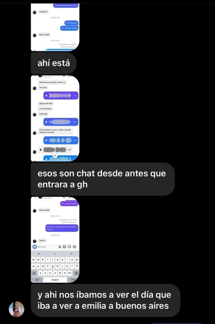Unos chat afirman que el joven le habría sido infiel a Sabrina.