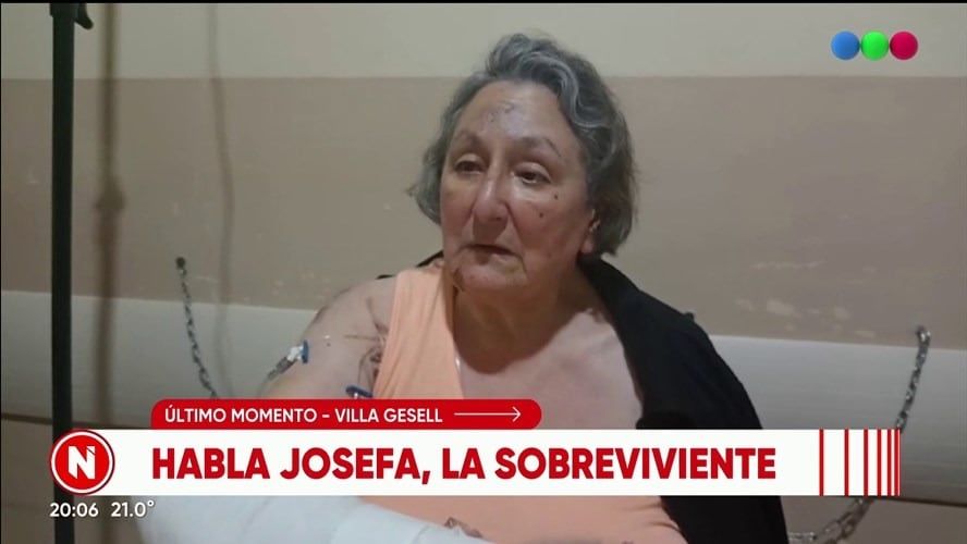 La mujer había llegado a ser entrevistada en televisión tras el rescate. Falleció casi un mes después del derrumbe. (Telefe)