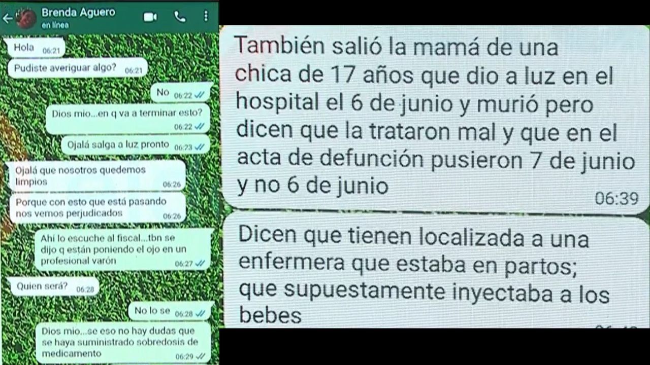 Los escalofriantes chats de la enfermera detenida por la muerte de bebés en Córdoba. / Foto: captura / El Doce TV.