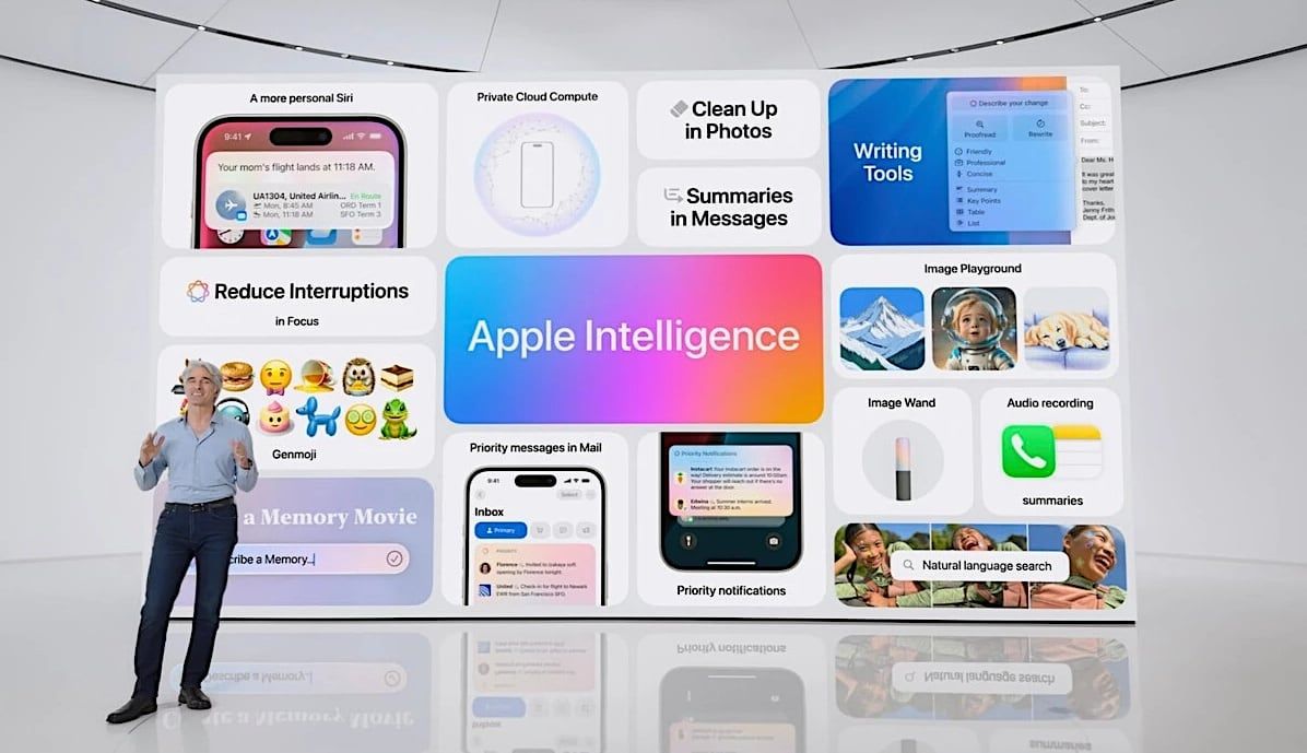 Apple Intelligence, la IA que tendrá el iPhone y que sumará ChatGPT-4o a Siri.