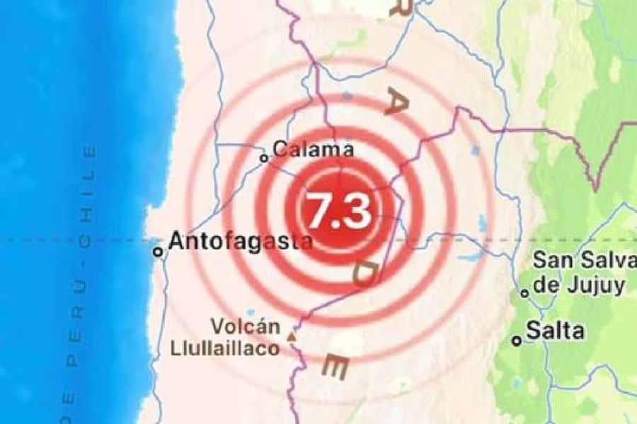 Sismo de 7,3 en el norte de Chile (@SkyAlertMX)