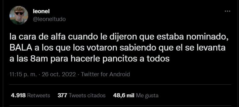 Los memes por la nominación de Alfa