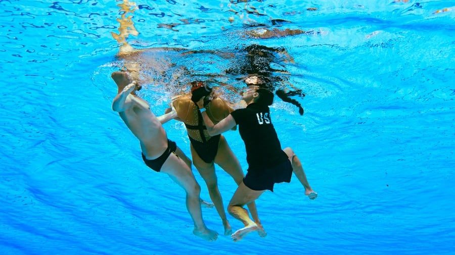 Dramático momento en los Mundiales de Hungría. / AFP