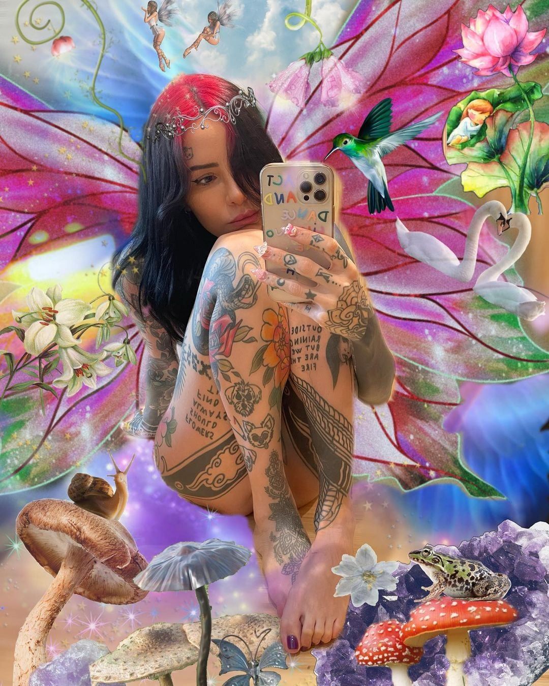 Cande Tinelli frente al espejo.