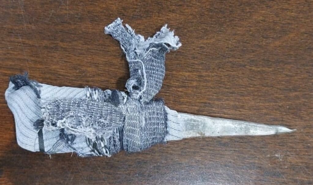 Así es la chuza con la que un peligroso preso intentó asesinar a la fiscal Ríos.