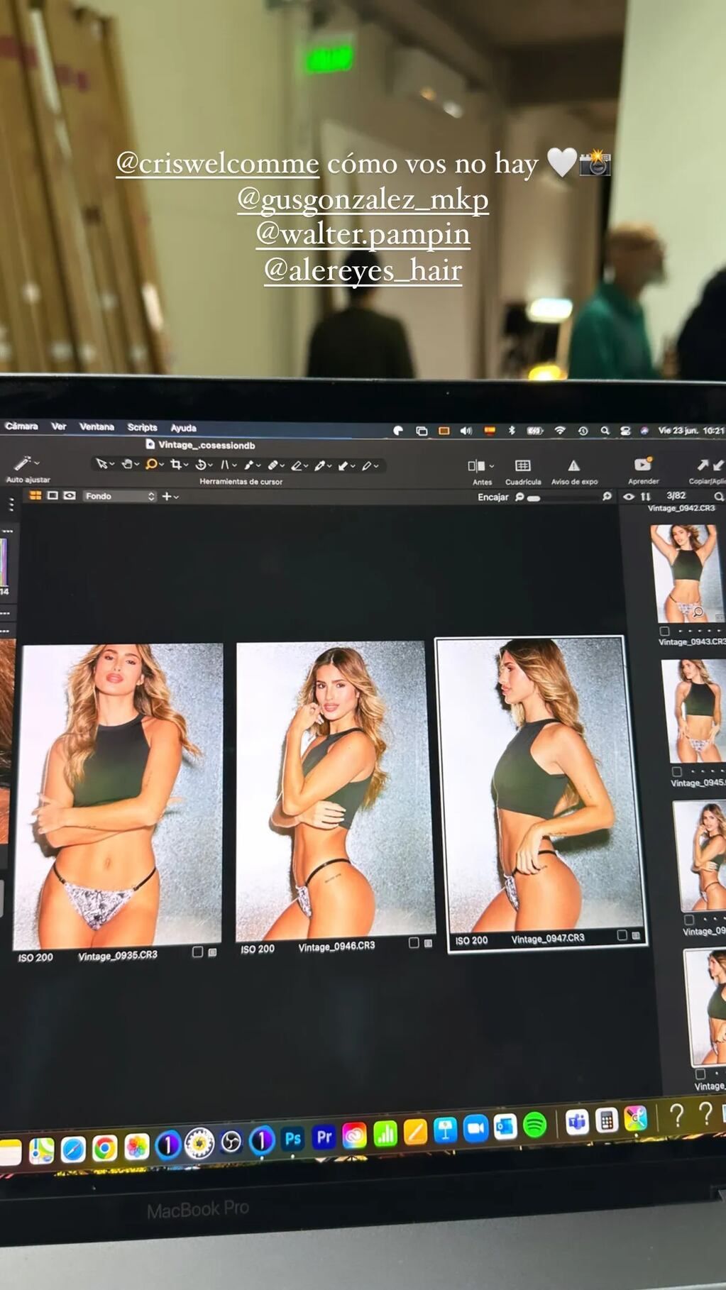 La influencer posó en ropa interior.