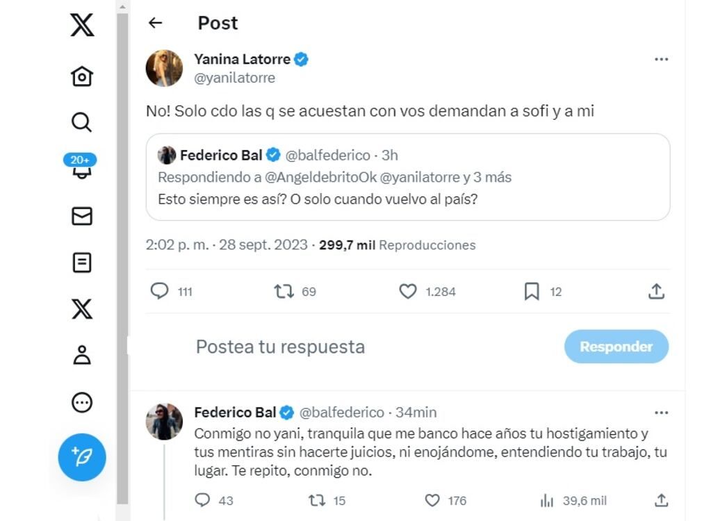 Yanina Latorre y Federico Bal se enfrentaron.