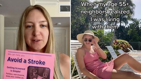 Liz White, de 31 años, se separó de su pareja y se fue a vivir con sus padres a una residencia de ancianos. Foto: Web