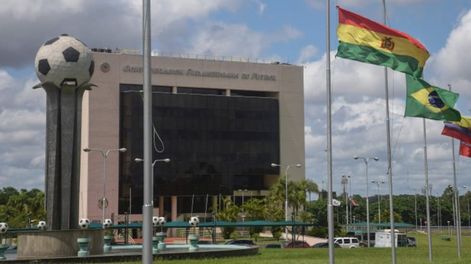 El edificio de la Conmebol en Luque, Paraguay. /AFP