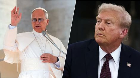 Cruce entre el papa León XIV y Donald Trump.