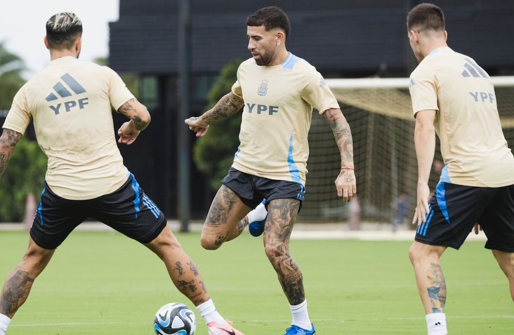 Argentina entrenó en el predio del Inter de Miami previo a su viaje a Venezuela. /Foto: AFA.