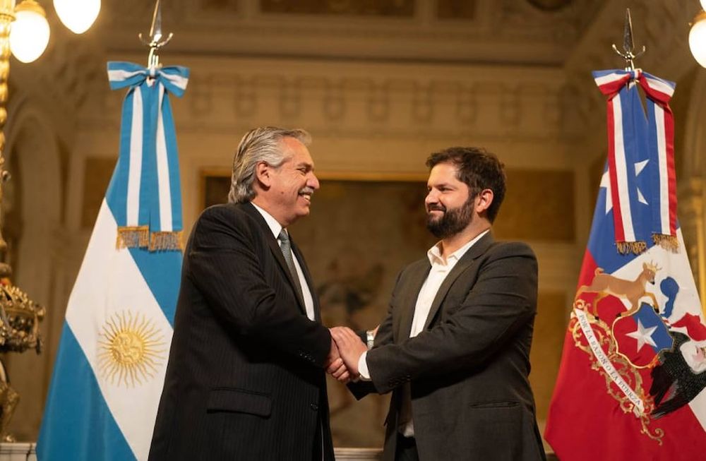 El presidente Alberto Fernández recibió a su par chileno en la Casa de Gobierno.