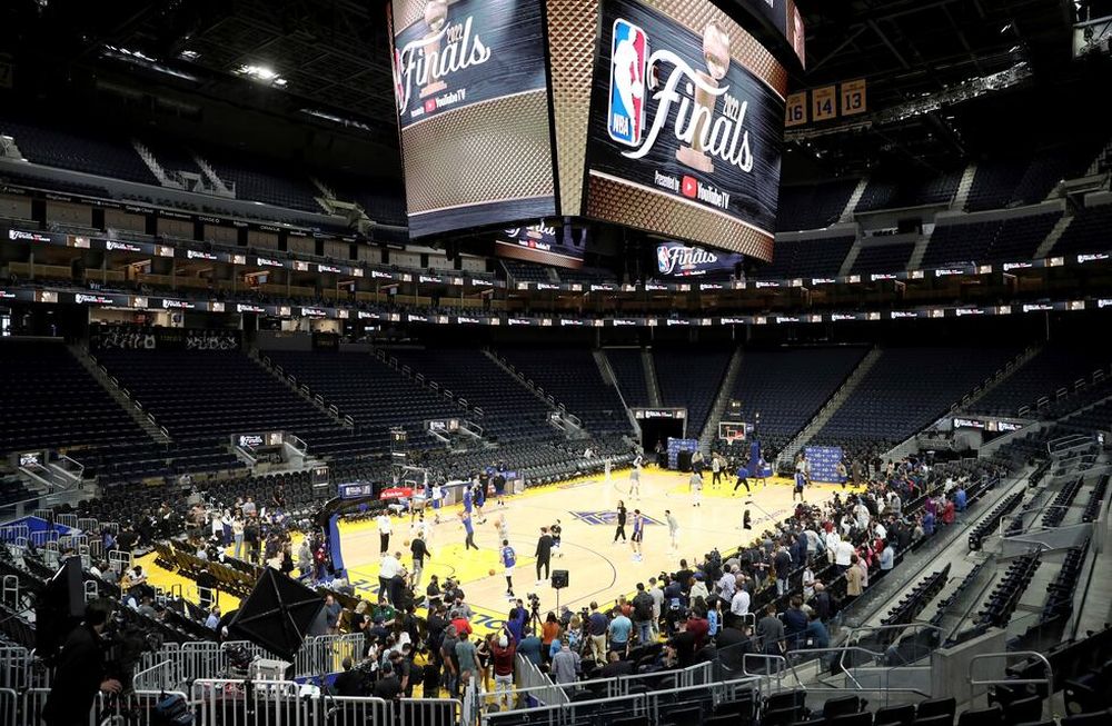 El estadio Chase Center de San Francisco es la sede de los primeros dos juegos de la final de la NBA entre Golden State Warriors y Boston Celtics. (AP)