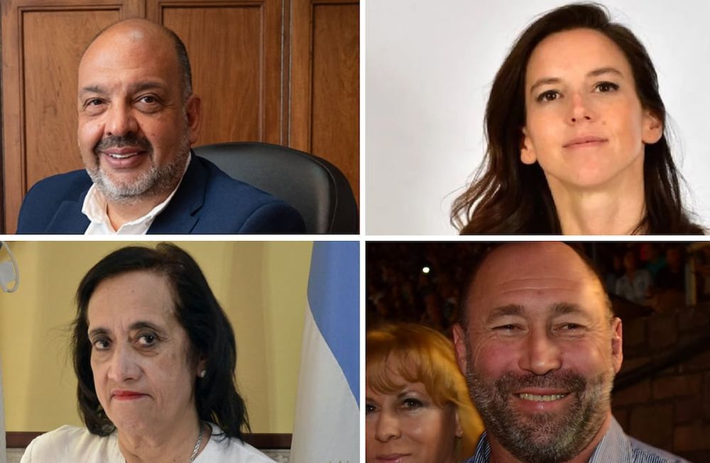 Candidatos a intendentes: Néstor Majul y Mercades Rus (arriba) para Maipú. Norma Trigo y Gustavo Pinto buscan volver a Santa Rosa y La Paz, respectivamente (abajo).