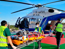 Trasladaron en helicóptero a una mujer de 71 años desde San Rafael al Hospital Central.