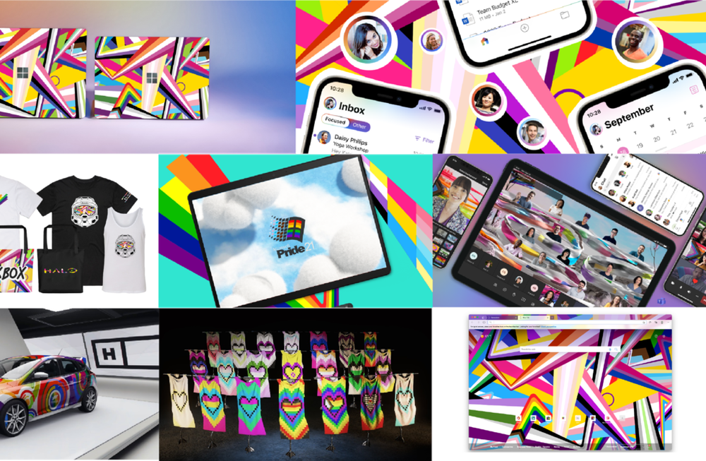 Microsoft lanzó una gran cantidad de productos por el Mes del Orgullo, incluida indumentaria, fondos de pantalla, protectores de notebooks y más.