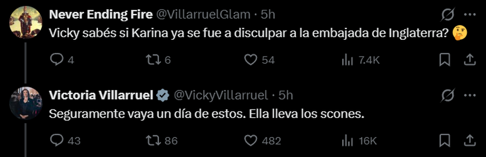 Posteo de Victoria Villarruel.