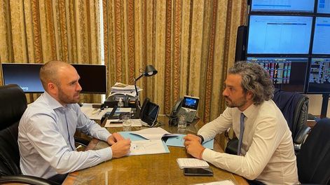 Los Andes | La reunión de Martín Guzman junto a Santiago Cafiero. (Prensa Economía)