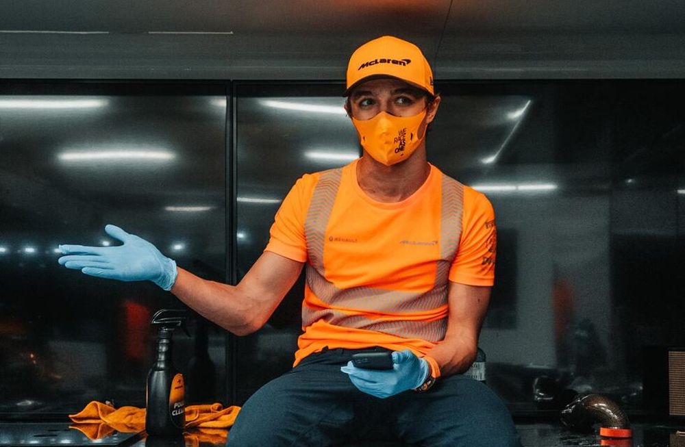 El casco que le pintaron a Norris para Silverstone