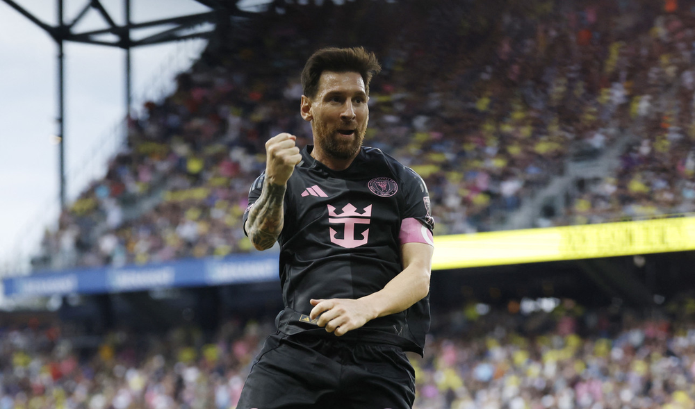 Lionel Messi festeja uno de sus tres tantos. De otra galaxia.&nbsp;