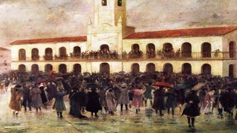 Frente al Cabildo: 25 de mayo de 1810