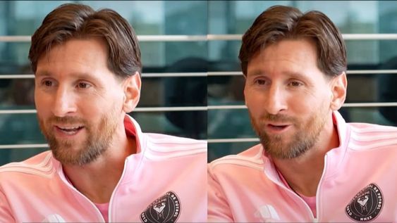 Messi durante su charla con Simplemente Fútbol.