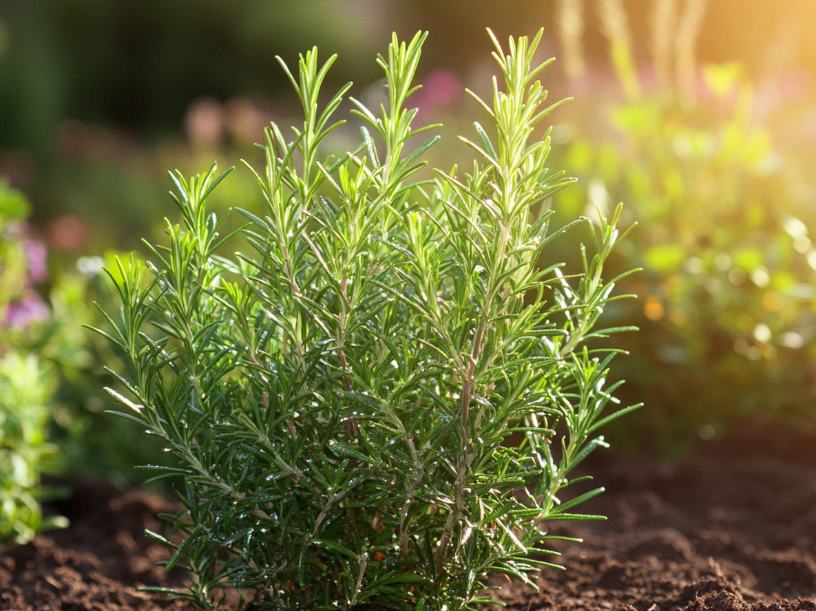 Romero en jardín y jardinería: plantas aromáticas que protegen, crecen fuertes y naturalmente.