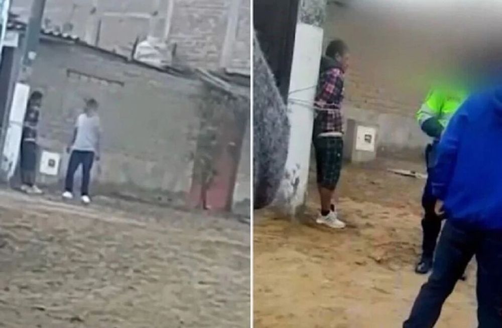 El padre de una nena acosada golpeó y ató a un poste de luz al agresor.