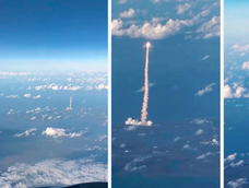 Pasajeros filmaron desde el aire el lanzamiento de la misión Artemis II. Pasajeros filmaron desde el aire el lanzamiento de la misión Artemis II.