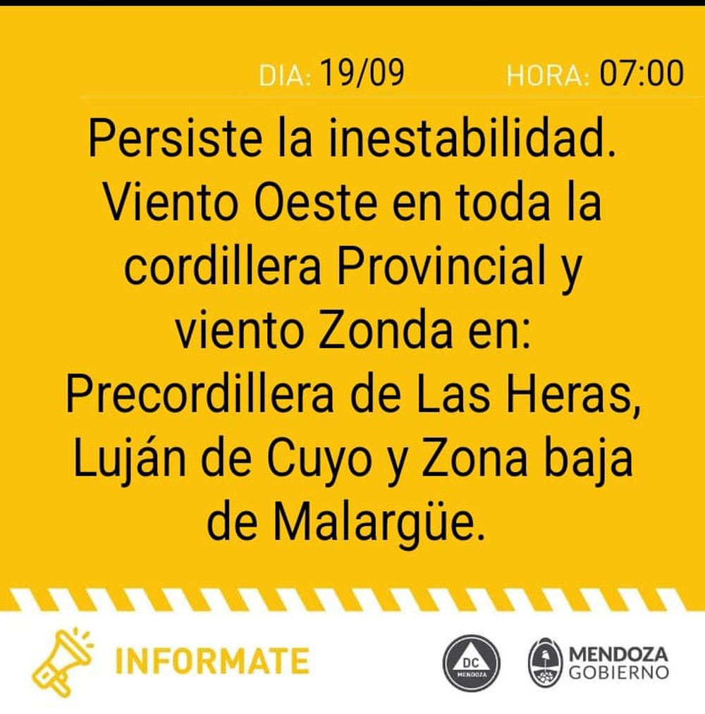 Alerta por Zonda (19/09)