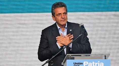 Los Andes | Elecciones 2023. Sergio Massa, candidato de Unión por la Patria, celebra en el búnker. (Gentileza Clarín)