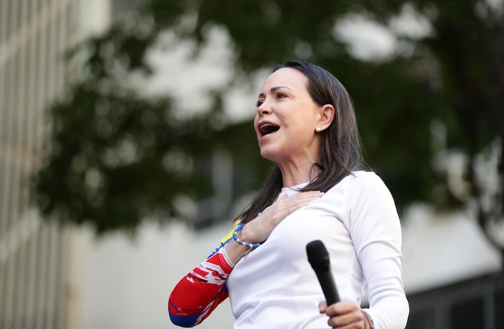 Seguidores de la líder antichavista María Corina Machado se concentraron este jueves en Caracas (Venezuela). Foto: EFE/ Miguel Gutiérrez