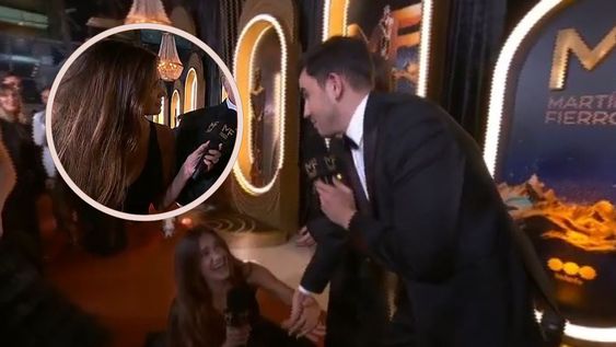 los memes de la caida de momi giardina en la alfombra roja de los martin fierro 2025