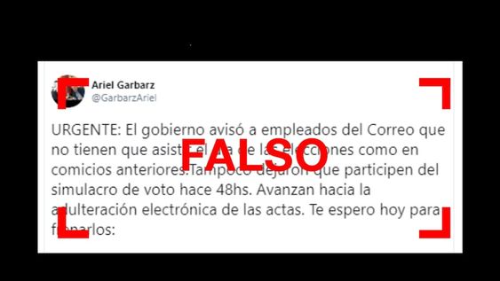 Es falso que el Gobierno avisó a empleados del Correo que no tienen que ir en elecciones Es falso que el Gobierno avisó a empleados del Correo que no tienen que ir en elecciones