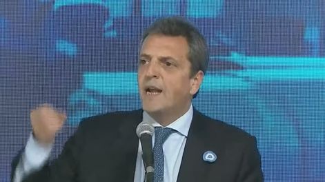El Ministro de Economía y precandidato a presidente por Unidad por la Patria, Sergio Massa - Foto: Captura transmisión
