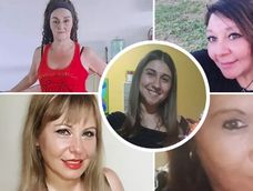 Cinco víctimas de femicidio en Mendoza en lo que va de 2025. De izq. a der. y de arriba a abajo: Antonia Falcón, Alejandra Cuevas, Eliana Valeria Speziale y Verónica Magallanes. En el centro, Carla Del Souc. 