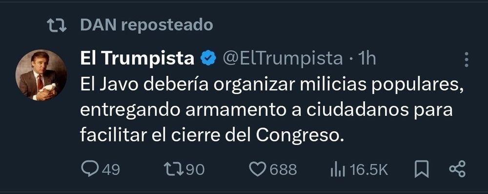 Las publicaciones de los tuiteros libertarios durante la sesión de la semana pasada.