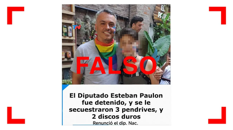 Es falsa esta placa sobre Esteban Paulón: el diputado nacional no renunció a su banca ni fue detenido