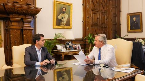 Reconciliación. Luego de varios meses, el presidente Alberto Fernández compartió una foto con el ministro Eduardo de Pedro.
