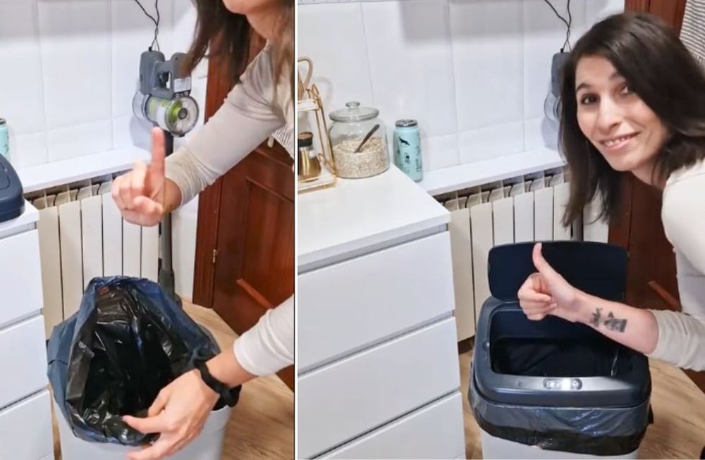 El truco viral para colocar correctamente las bolsas de basura / Captura de video @nusihome_