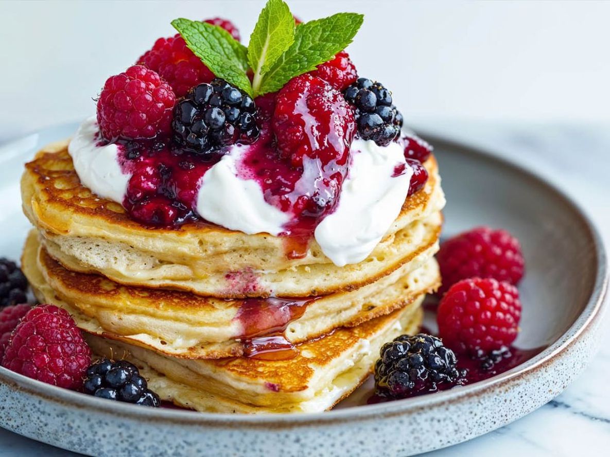 Esta receta de panqueques con ricota, semillas de chía, crema y frutos rojos se adapta a quienes buscan alternativas bajas en carbohidratos.