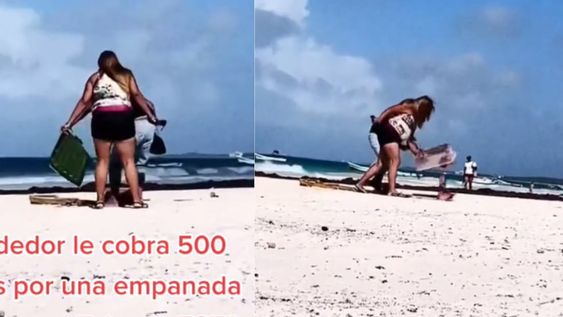Dame mi dinero, me estafó”, gritaba la turista al comerciante. Foto: captura @alexrs4 / TikTok.