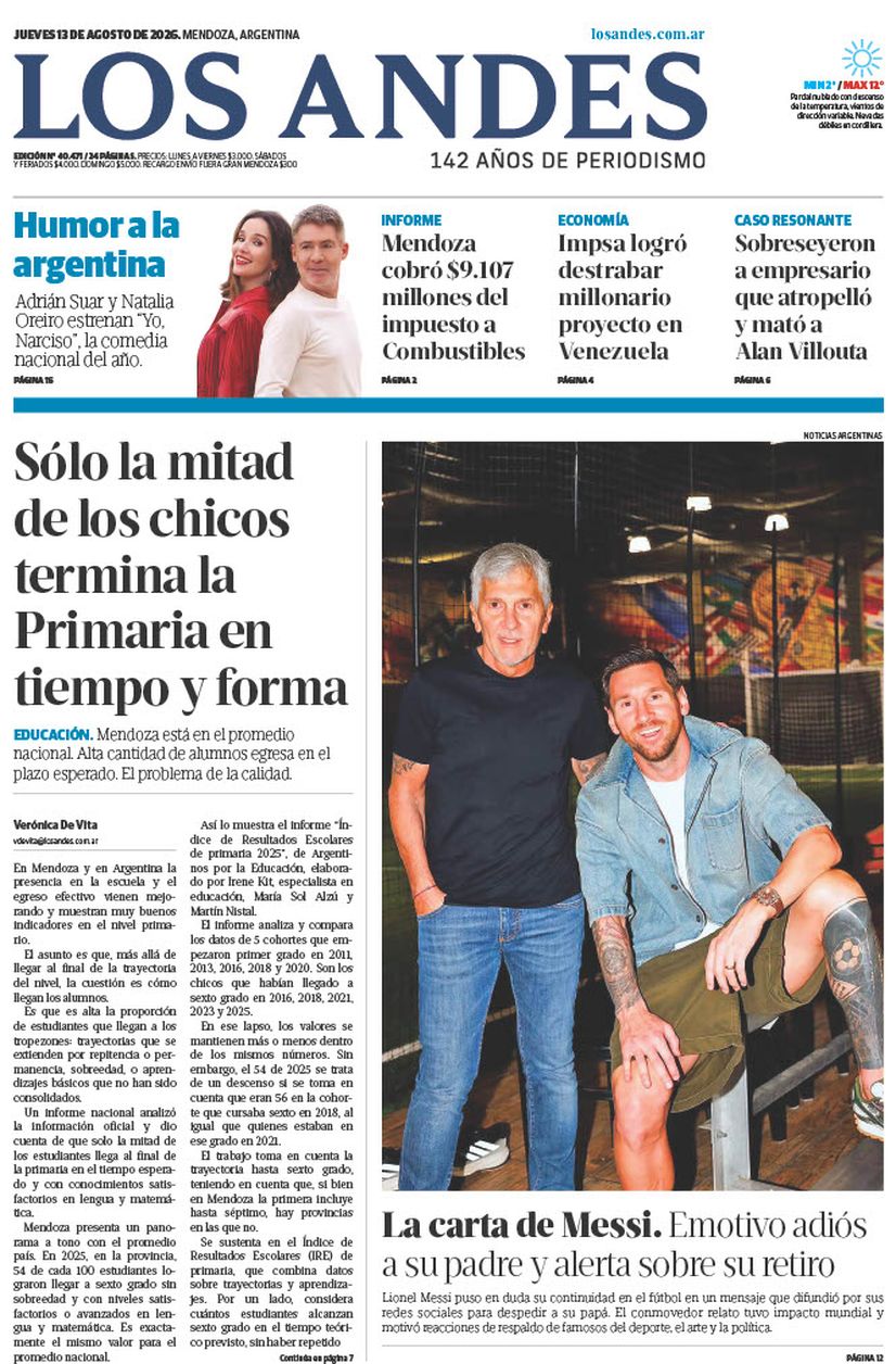 Tapa Los Andes 13-08-2026