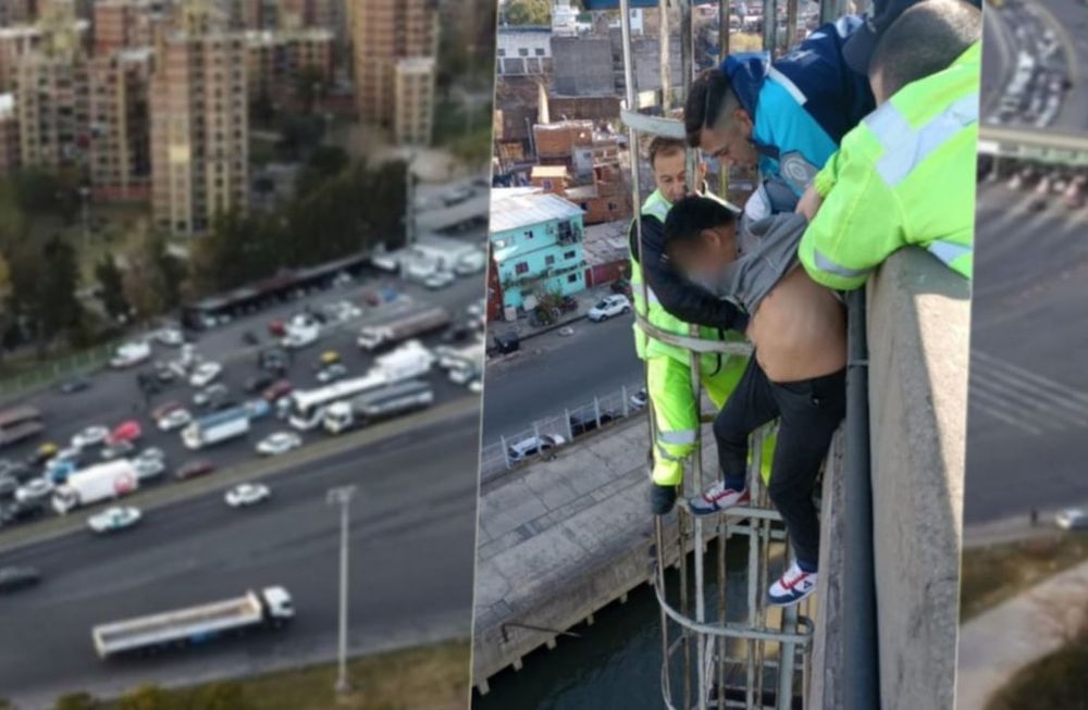 Se vivieron instantes de tensión en la Autopista La Plata-Buenos Aires, cuando una persona quiso suicidarse arrojándose al vacío desde un puente.